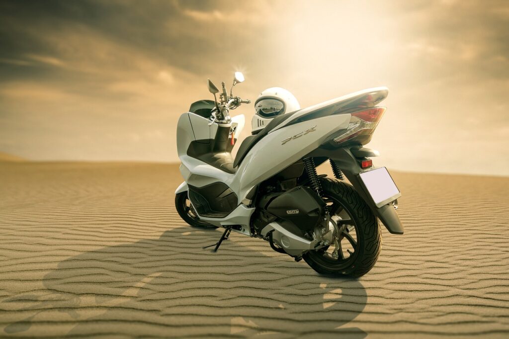 motorcycle, traffic, vehicle, bikes, helmet, desert, sand, heaven, clouds, pcx, nature, honda, scooter